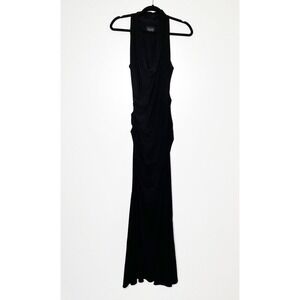 XSCAPE By Joanna Chen Cowl Neck Draped Maxi Dress Sleeveless Womens Black Size 2